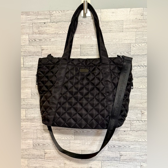 Steve Madden Handbags - Steve Madden Black Large‎ Quilted Tote/Weekender/Excellent-Purchased-Never Used
